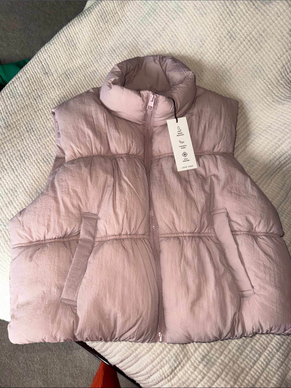 Love Tree Blush Pink Puffer Vest - Sleeveless Quilted Jacket